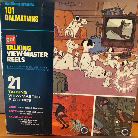 Vintage GAF Talking View Master 3 Reels 101 Dalmatians Disney - Picture 1 of 3
